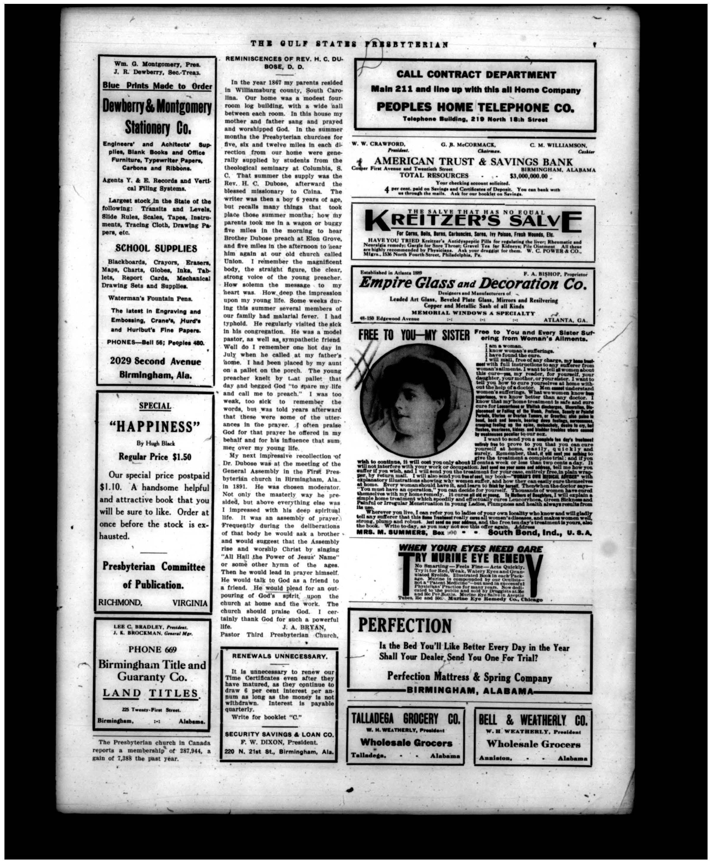 Remembrances of Rev. H.C. Dubose, D.D. by J.A. Bryan